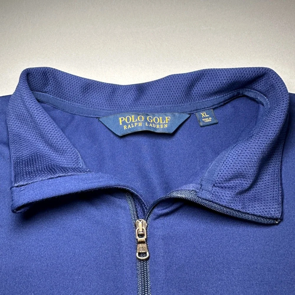 Polo Golf Ralph‎ Lauren Vest Mens XL Blue Quarter Zip Piedmont Driving Club Golf